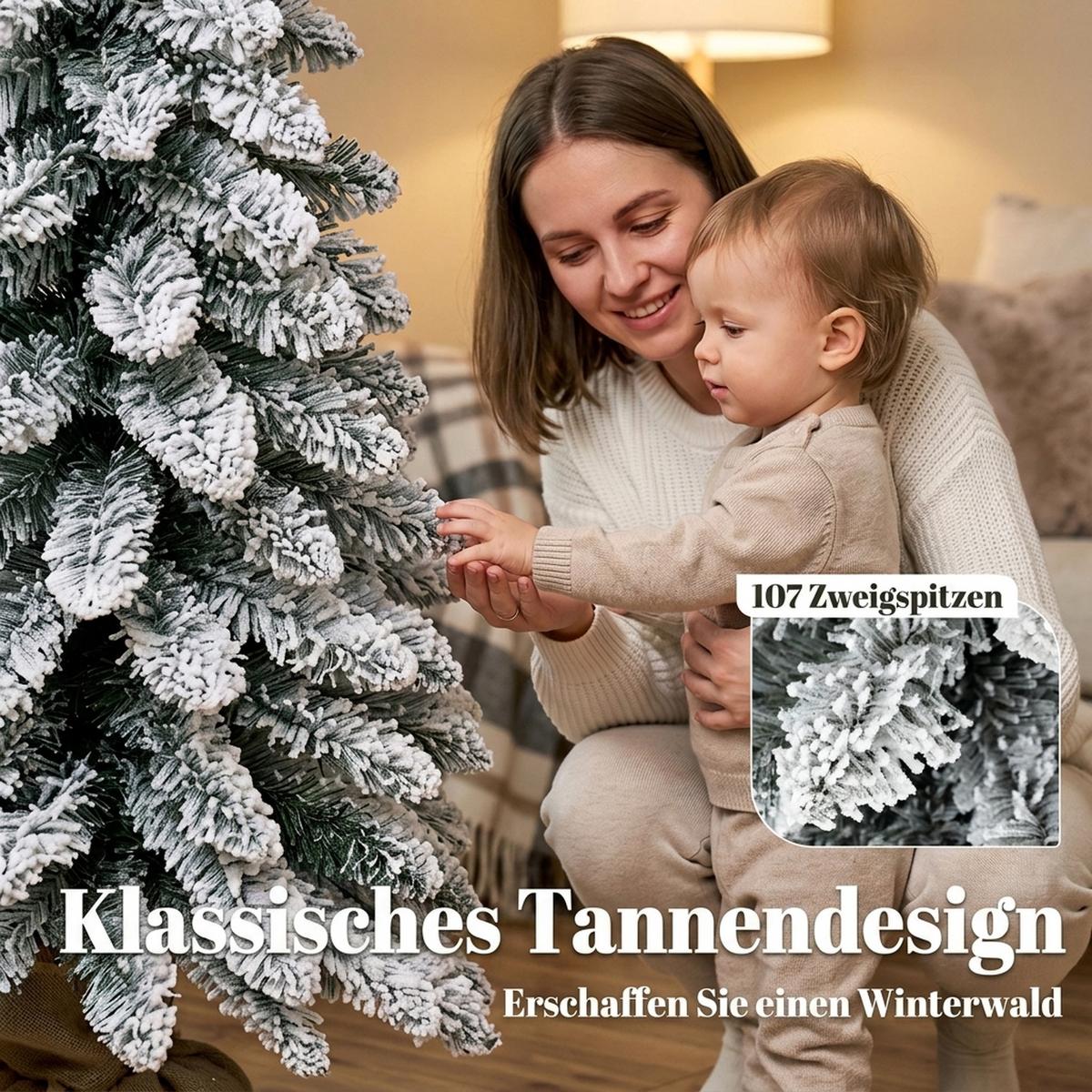 KÜNSTLICHER-WEIHNACHTSBAUM PVC Weiß - Weiß, Kunststoff (90cm) - HOMCOM