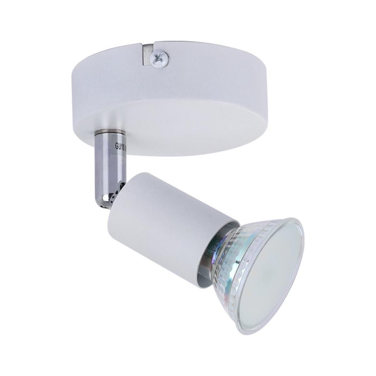 DECKENSTRAHLER Flensburg 1-flammig 8/8/10 cm - Weiß, Metall (8/8/10cm) - Nettlife