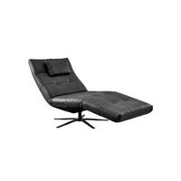 RELAXLIEGE LETICIA Schwarz Leder Drehbar (360°), Relaxfunktion - Schwarz, Leder/Metall (82/115/156cm) - KAWOLA