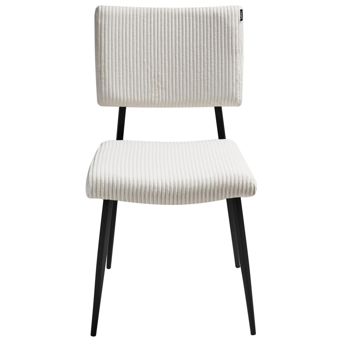 ESSZIMMERSTUHL 2er-Set Cremeweiß Sturgis - Schwarz/Weiß, Textil (47/87/54cm) - Beliani