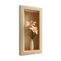 LEINWANDBILD Blumen in einer Vase in einer 3D-Vertiefung 40x80cm - Beige, Textil (40/80cm) - Feeby