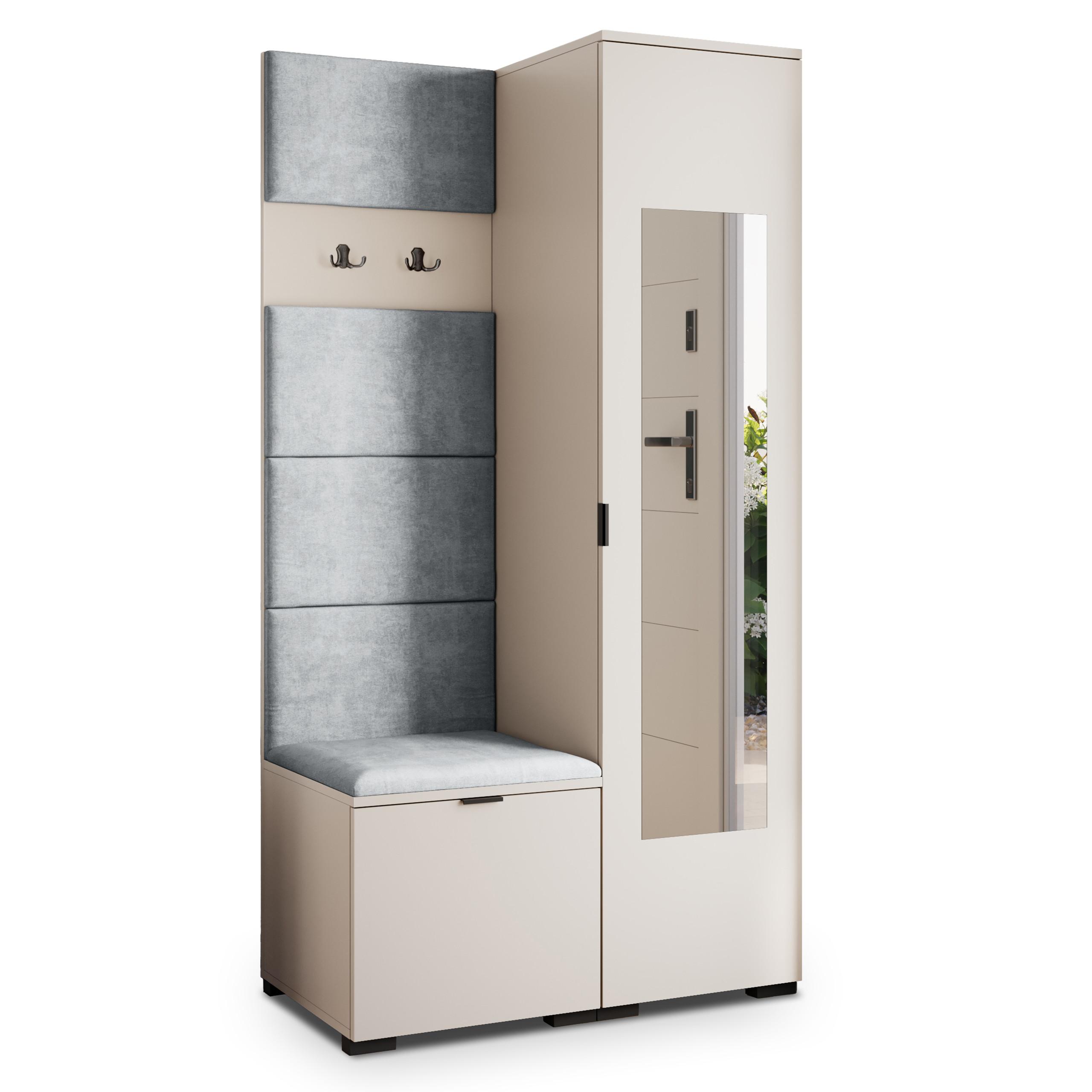 GARDEROBENSCHRANK VIRA 95/181/51 cm Modern Kaschmir - Kaschmir/Hellgrau, Holzwerkstoff (95/181/51cm) - MASSENO