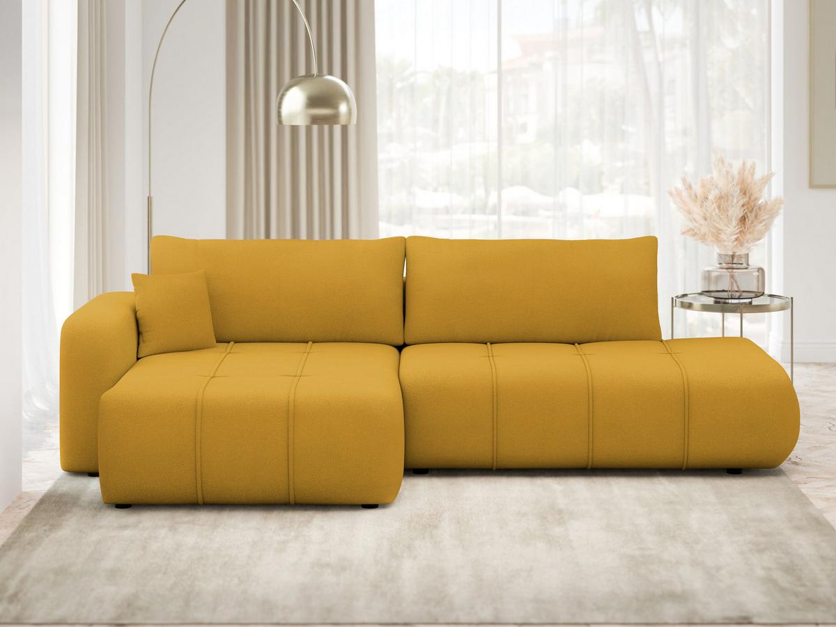 ECKSOFA Furyn O, Seite: Links - Gelb/Schwarz, Holzwerkstoff/Kunststoff (262/145cm) - MIRJAN24