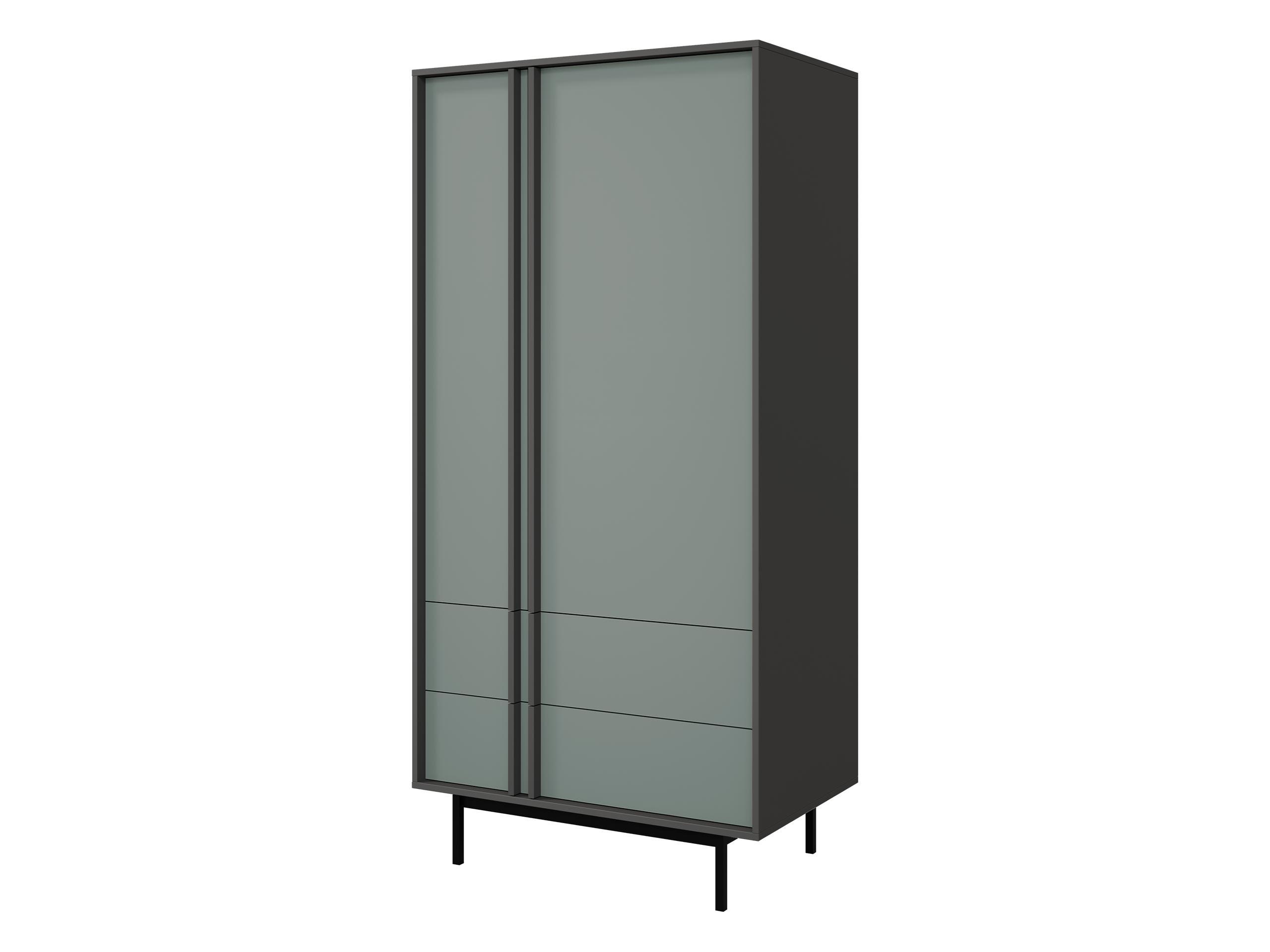 DREHTÜRENSCHRANK Alsy 2D2S AL01 - Anthrazit/Grün, Holzwerkstoff/Kunststoff (93/195/60cm) - MIRJAN24