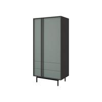 DREHTÜRENSCHRANK Alsy 2D2S AL01 - Anthrazit/Grün, Holzwerkstoff/Kunststoff (93/195/60cm) - MIRJAN24