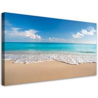 WANDBILD blaue strandmeerlandschaft - Blau, Textil (80/40cm) - Feeby