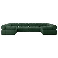 WOHNLANDSCHAFT modulares Sofa Birno-U2 - 380x190x70 cm Grün Cord - Grün, Holzwerkstoff/Textil (380/70/190cm) - ALTDECOR