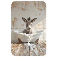 WC-VORLEGER Esel - Tiere - Badewanne - Schaumstoff WC Teppich 50x80 cm - Creme, Textil (50/1cm) - OnlyWow