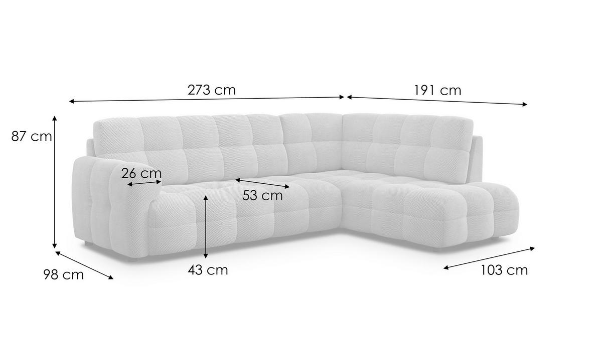 ECKSOFA MELLOW 5-Sitzer, dunkelorange - Dunkelorange/Schwarz, Holz/Textil (283/191cm) - Wozimo