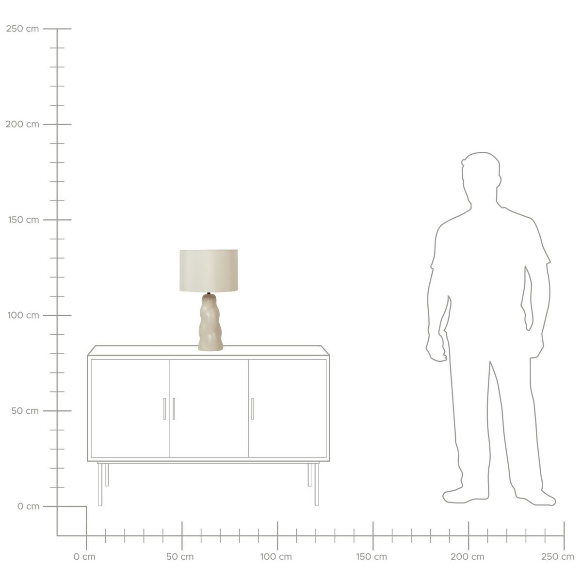 TISCHLAMPE Beige Vilar - Beige, Keramik (30/30/51cm) - Beliani