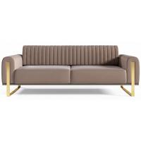 SOFA Parissa 228 cm - Beige/Goldfarben, Textil/Metall (228/79/92cm) - Selsey