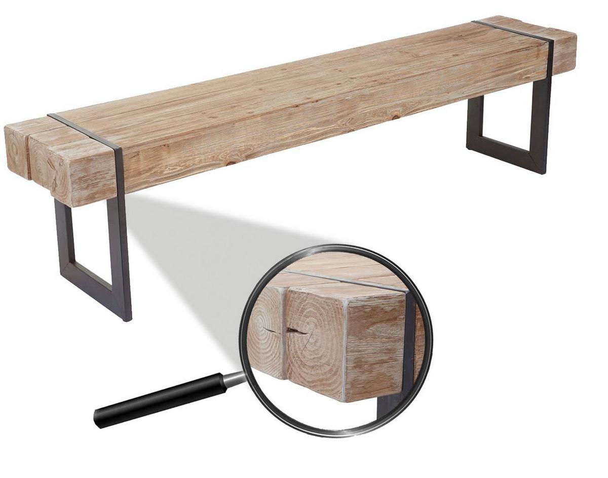 SITZBANK Braun, Schwarz - Schwarz/Naturfarben, Holz (180/45/34cm) - MCW