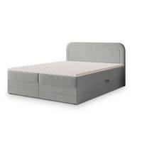BOXBETT ARMEL 140x200 cm mit Matratze und Topper - Hellgrau - Hellgrau, Holz (140/200cm) - MASSENO