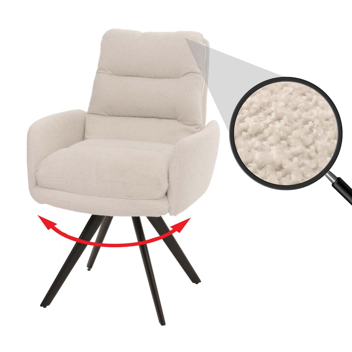 ESSZIMMERSTUHL Cremeweiß - Creme/Weiß, Textil (62/92/68cm) - MCW