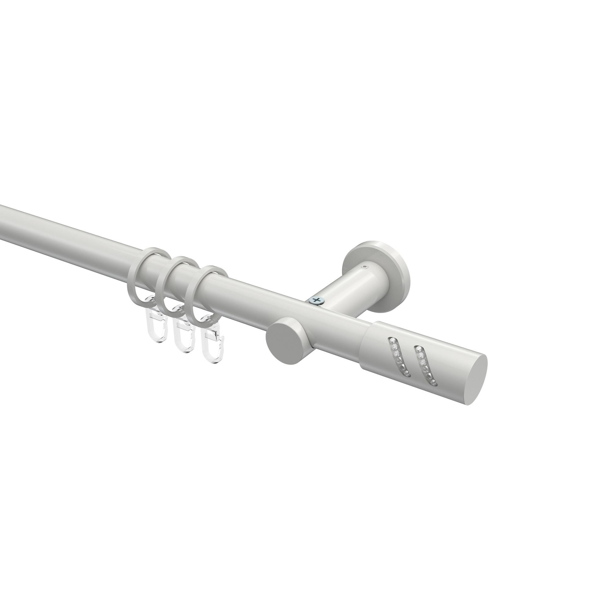 GARDINENSTANGE Platon Zoena 260 cm (geteilt in 2 x 130 cm), 1-läufig, 20 mm Ø Weiß - Weiß, Metall (260cm) - INTERDECO