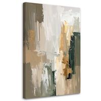WANDBILD, Braun beige moderne Abstrakt - Grau, Textil (40/60cm) - Feeby