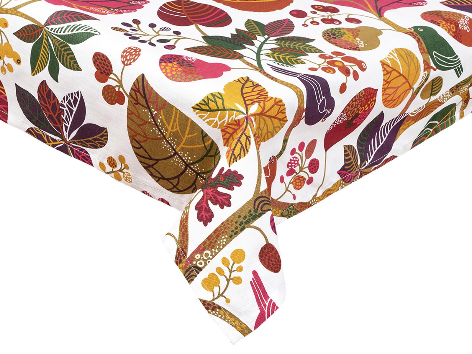 TISCHDECKE Zauberwald elfenbein-bunt Baumwolle 110/110 cm - Ecru/Multicolor, Textil (110/110cm) - beties Heimtextil
