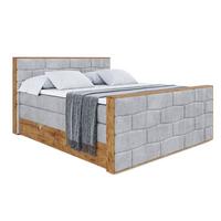 BOXSPRINGBETT mit Matratze H3|H4 und Lattenrost - LOLLI8-Z KING-200x200 - Grau Monolith - Hellgrau, Holzwerkstoff (200/200cm) - ALTDECOR