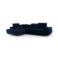 ECKSOFA Monaro Mit Schlaffunktion - Dunkelblau, Holzwerkstoff/Textil (202/275cm) - Fun Möbel