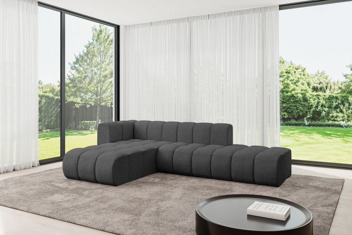 ECKSOFA modulares Sofa Zuvon-L1 - 296x177x70 cm Grau - Grau, Holzwerkstoff/Textil (296/177cm) - ALTDECOR