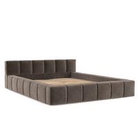 POLSTERBETT Milos mit Stauraum 180/200 cm Braun im Terra NW Stoff - Schwarz/Naturfarben, Holz/Holzwerkstoff (180/200cm) - AltaBeds