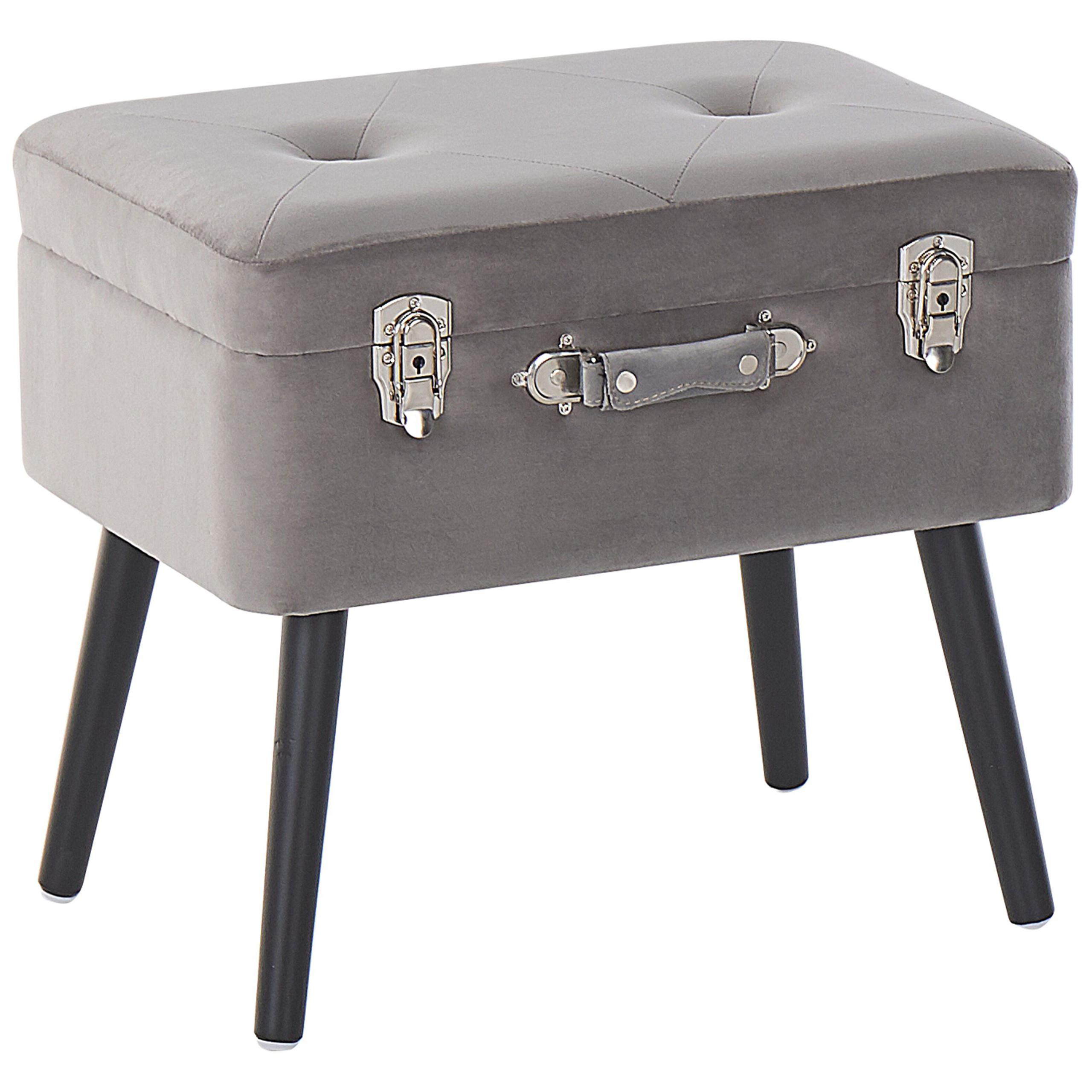 HOCKER Mallard 36/52/46 cm - Grau, Textil (52/46/36cm) - Beliani