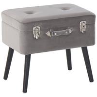 HOCKER Mallard 36/52/46 cm - Grau, Textil (52/46/36cm) - Beliani