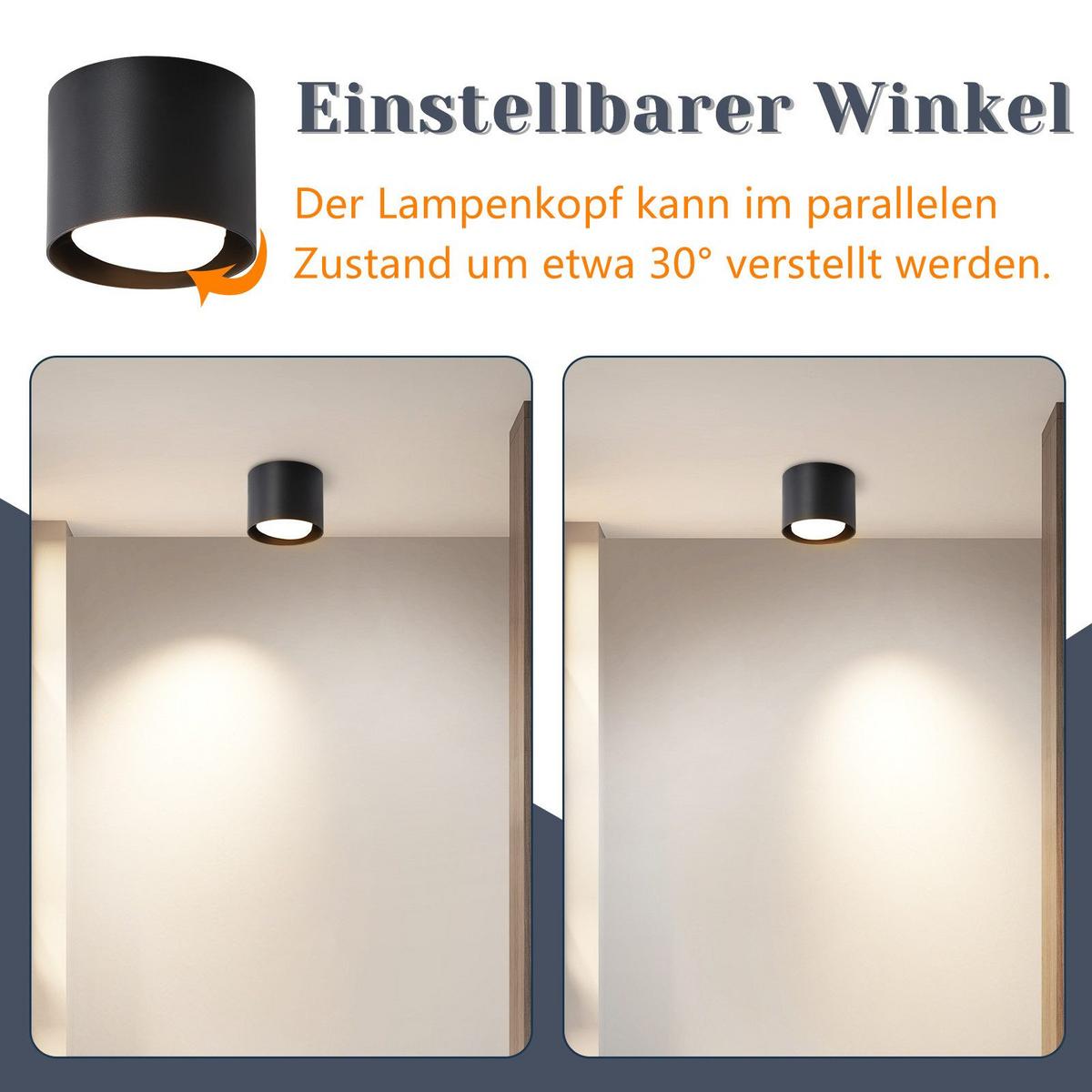 AUFBAULEUCHTE Adelgiso II 10/10/8cm - Schwarz, Metall (10/10/8cm) - Nettlife