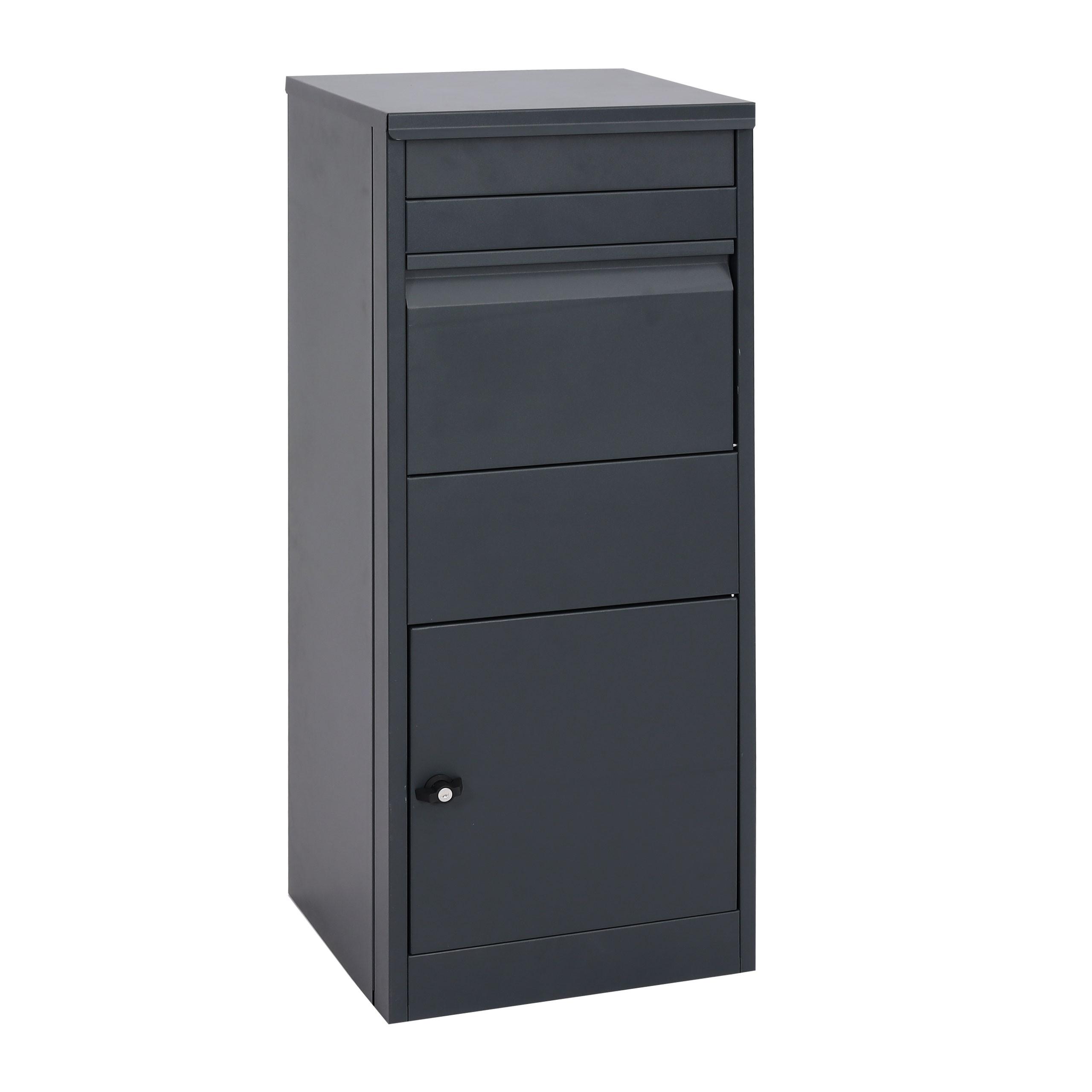 PAKETKASTEN GRÖßE L rechteckig Anthrazit - Anthrazit, Metall (41/102/38cm) - MCW