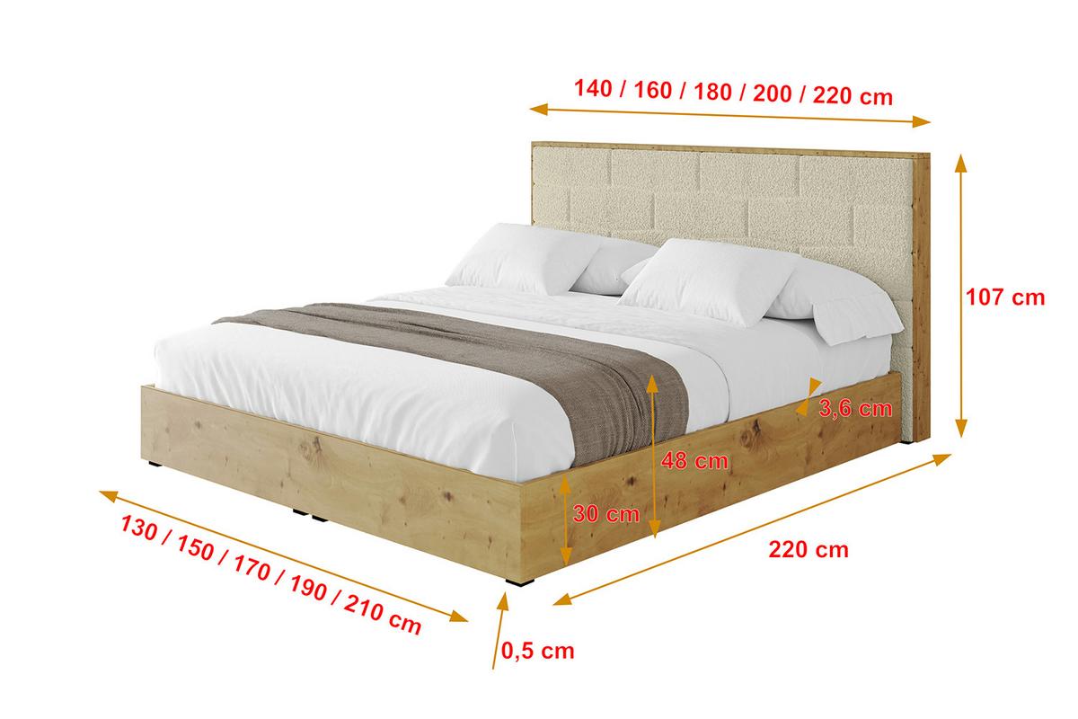 POLSTERBETT mit Bettkasten und Lattenrost, Bett mit Matratze H3/H4 - ENZO8 180x200 Beige - Taupe, Holzwerkstoff/Textil (180/200cm) - ALTDECOR