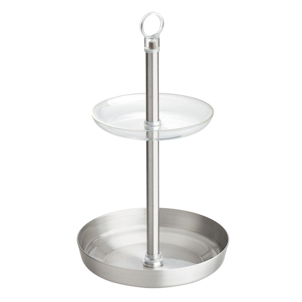 SCHMUCKHALTER 2 Ebenen - Hellgrau, Metall (15/25.6/15cm) - Calicosy