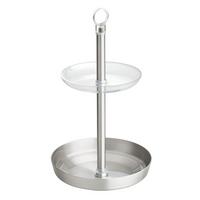 SCHMUCKHALTER 2 Ebenen - Hellgrau, Metall (15/25.6/15cm) - Calicosy