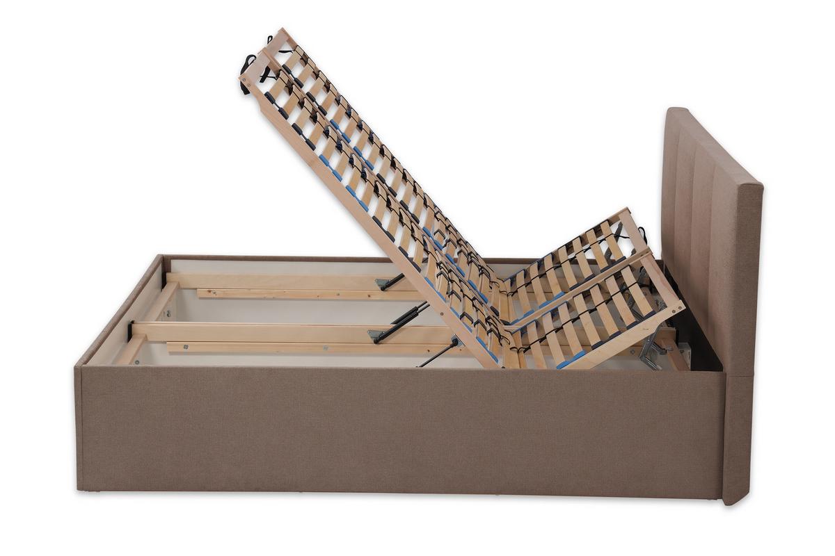 POLSTERBETT Dalas Sahara 180 x 200 x 40 cm Bettkasten Mit hochwertiger Matratze H2 (bis 100 kg) und Lattenrost - Sahara, Holz (180/200cm) - Halmon Schlafkomfort Betten 