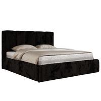 POLSTERBETT SAVINO CLASSIC 180/200 - Schwarz Cord - Multipocket-Matratze - Schwarz, Textil (180/200cm) - MKS