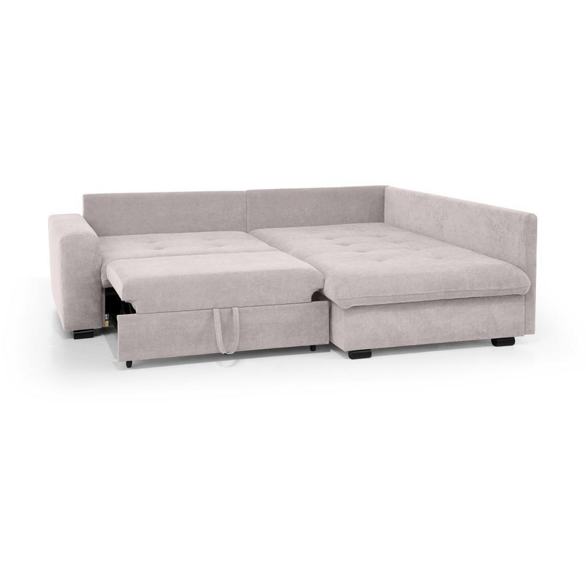 ECKSCHLAFSOFA Ramo mit Bettkasten, Topper gratis, Cappuccino, rechts - Schwarz/Cappuccino, Textil (229/190cm) - Beautysofa