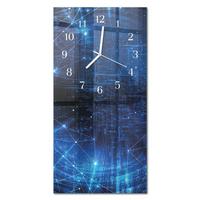 WANDUHR aus Glas 30x60 cm - Matrix - Blau, Glas (30/60/0.4cm) - TULUP