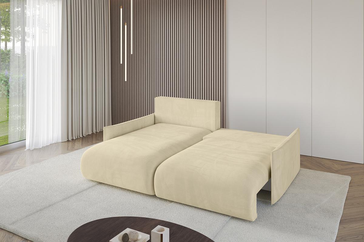 ECKSOFA Ottomane links ONESK-L -v1 216x177x72 Beige Velours - Taupe, Holzwerkstoff/Kunststoff (216/177cm) - ALTDECOR