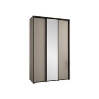 KLEIDERSCHRANK Dakota 3 150 cm - Beige/Schwarz, Holzwerkstoff/Kunststoff (150/235/60cm) - MIRJAN24