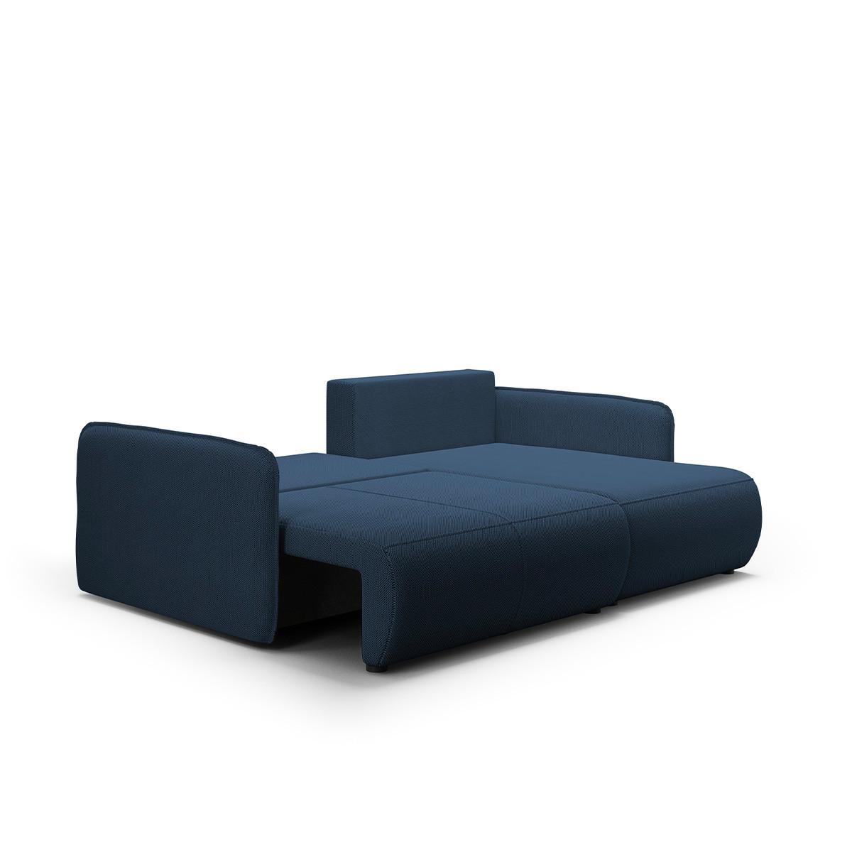 ECKSOFA Claudio 3 Sitzplätze Dunkelblau - Blau, Holz (207/148cm) - Petits-meubles