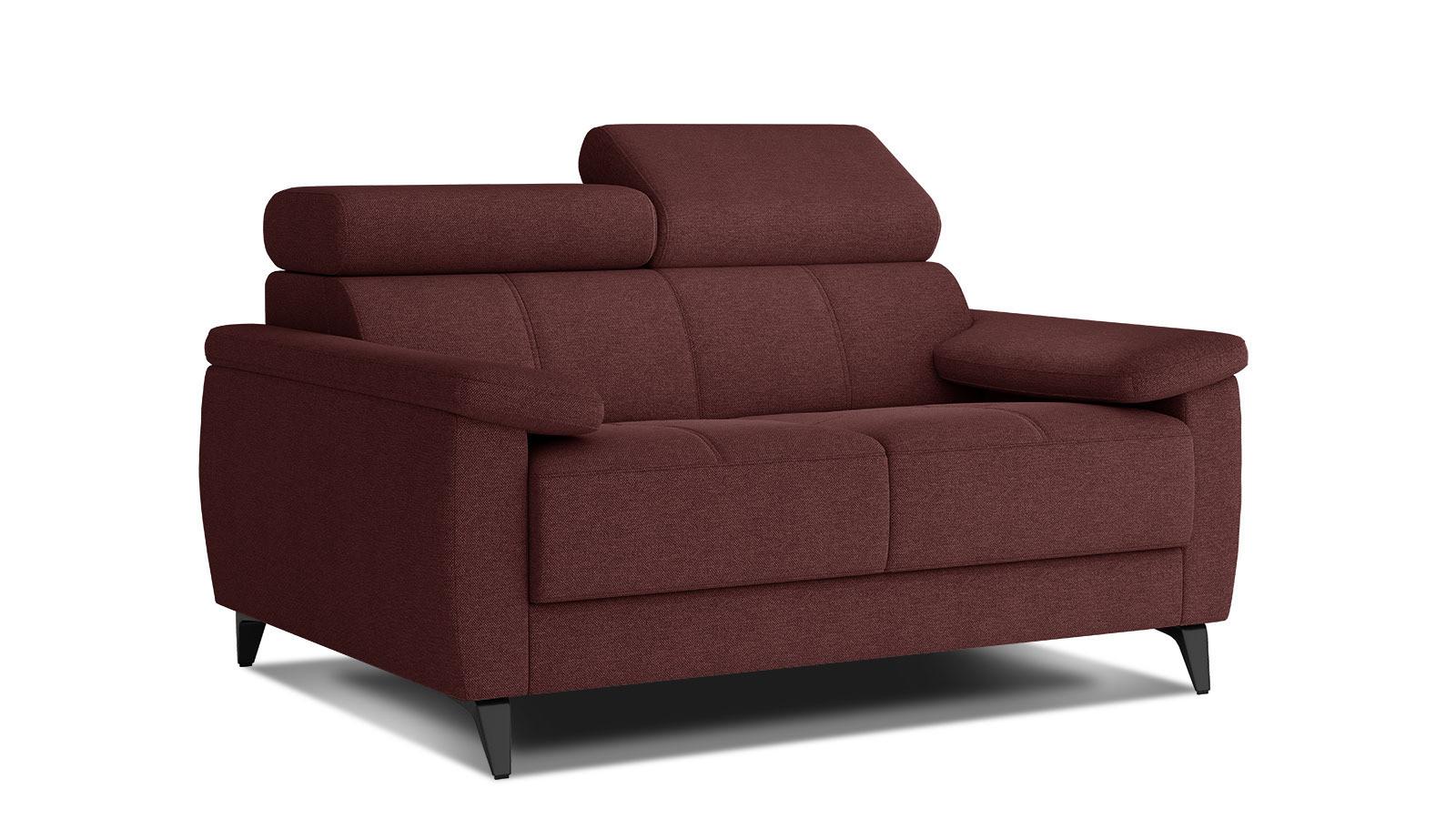 SOFA TAUNUS 2-Sitzer, bordeaux - Bordeaux/Schwarz, Holzwerkstoff/Textil (141/80/102cm) - Wozimo