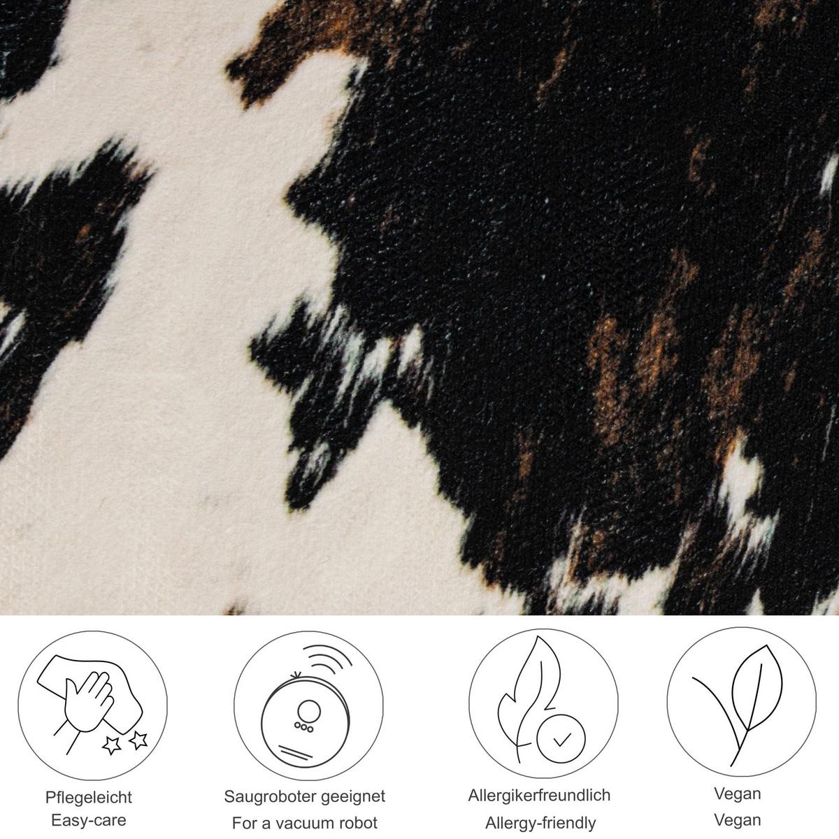 KUNSTFELL-TEPPICH Emilia 100x130 cm - Schwarz, Textil (100/130cm) - Gino Falcone