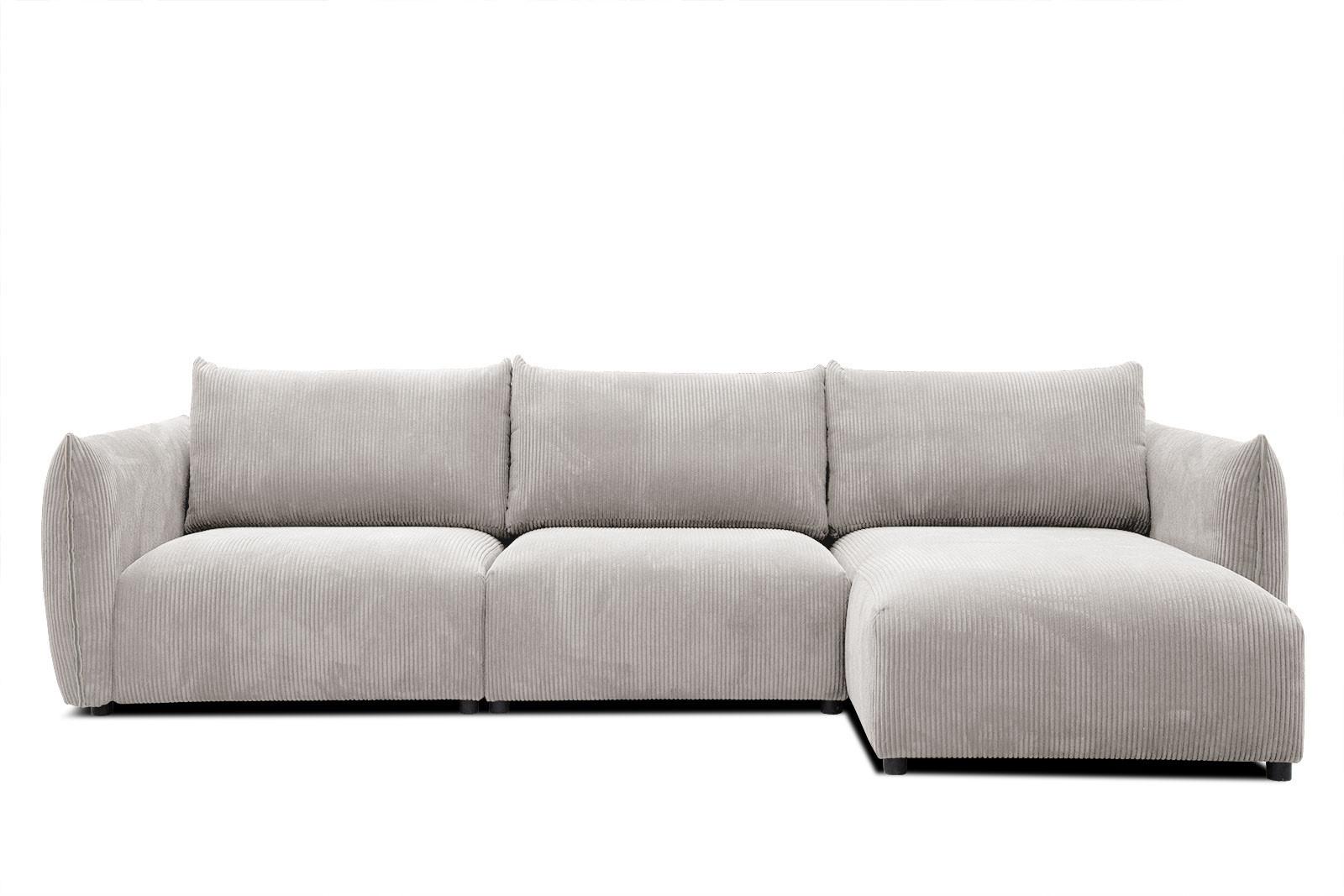 ECKSOFA TAUER 5-Sitzer, weiß - Schwarz/Weiß, Holzwerkstoff/Kunststoff (294/173cm) - Wozimo