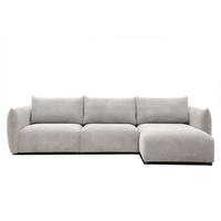 ECKSOFA TAUER 5-Sitzer, weiß - Schwarz/Weiß, Holzwerkstoff/Kunststoff (294/173cm) - Wozimo