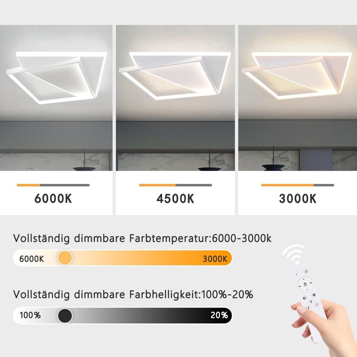 LED-DECKENLEUCHTE Alexander 35/35/5.5 cm - Weiß, Metall (35/35/5.5cm) - Nettlife