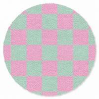 FUSSMATTE Schachbrettmuster - Grün - Rosa - Würfel Fußabtreter 120x120 cm - Mintgrün, Kunststoff (120/0.4cm) - MuchoWow