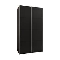 SCHWEBETÜRENSCHRANK 245,5/130/64 2-türig - Silberfarben/Schwarz, Holz/Metall (130/245/64cm) - Abiks Möbel