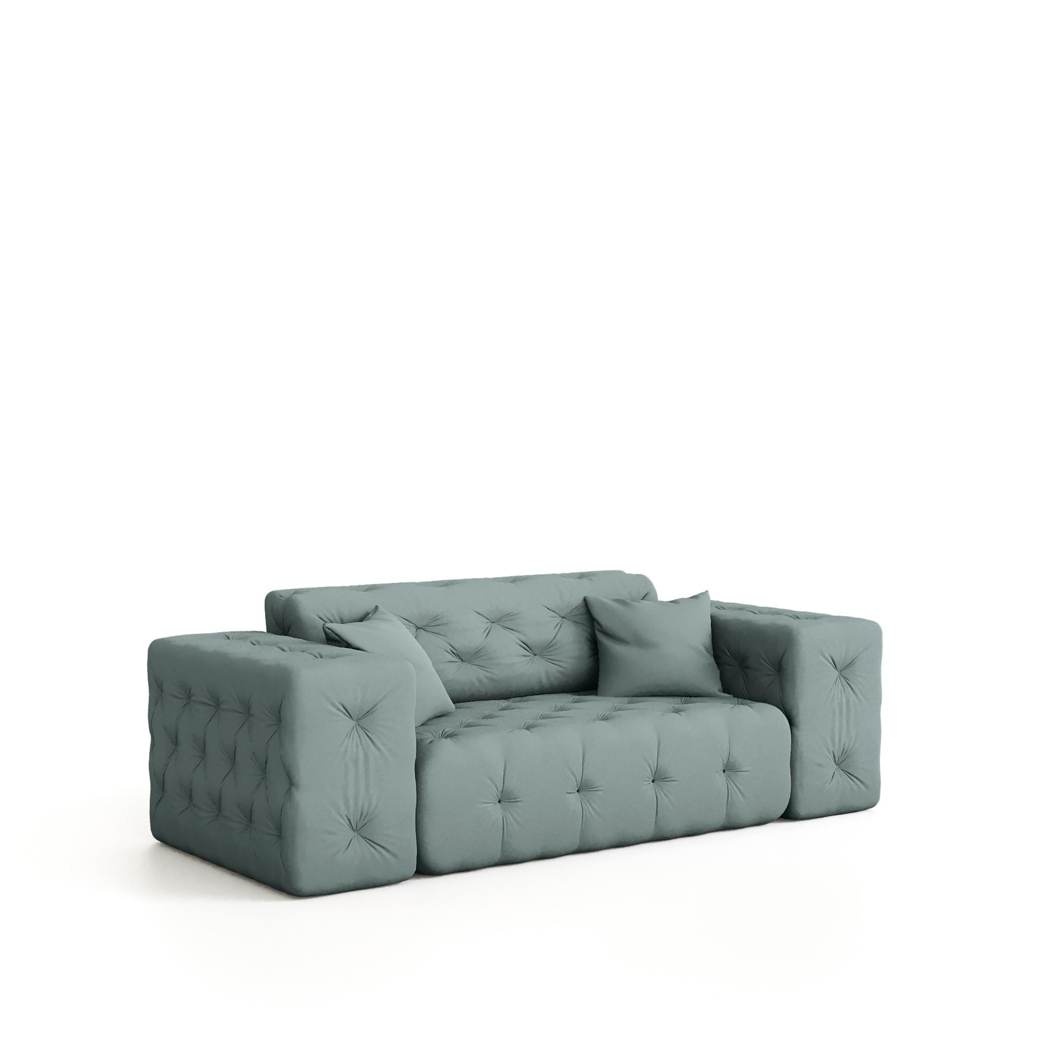 SOFA 2-sitzer Chantal - Salbeigrün, Holzwerkstoff/Textil (186/78/96cm) - Fun Möbel