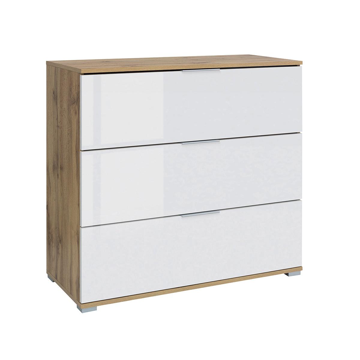 KOMMODE Selma Weiß und Holz - Weiß, Holzwerkstoff (95/86/41cm) - Petits-meubles