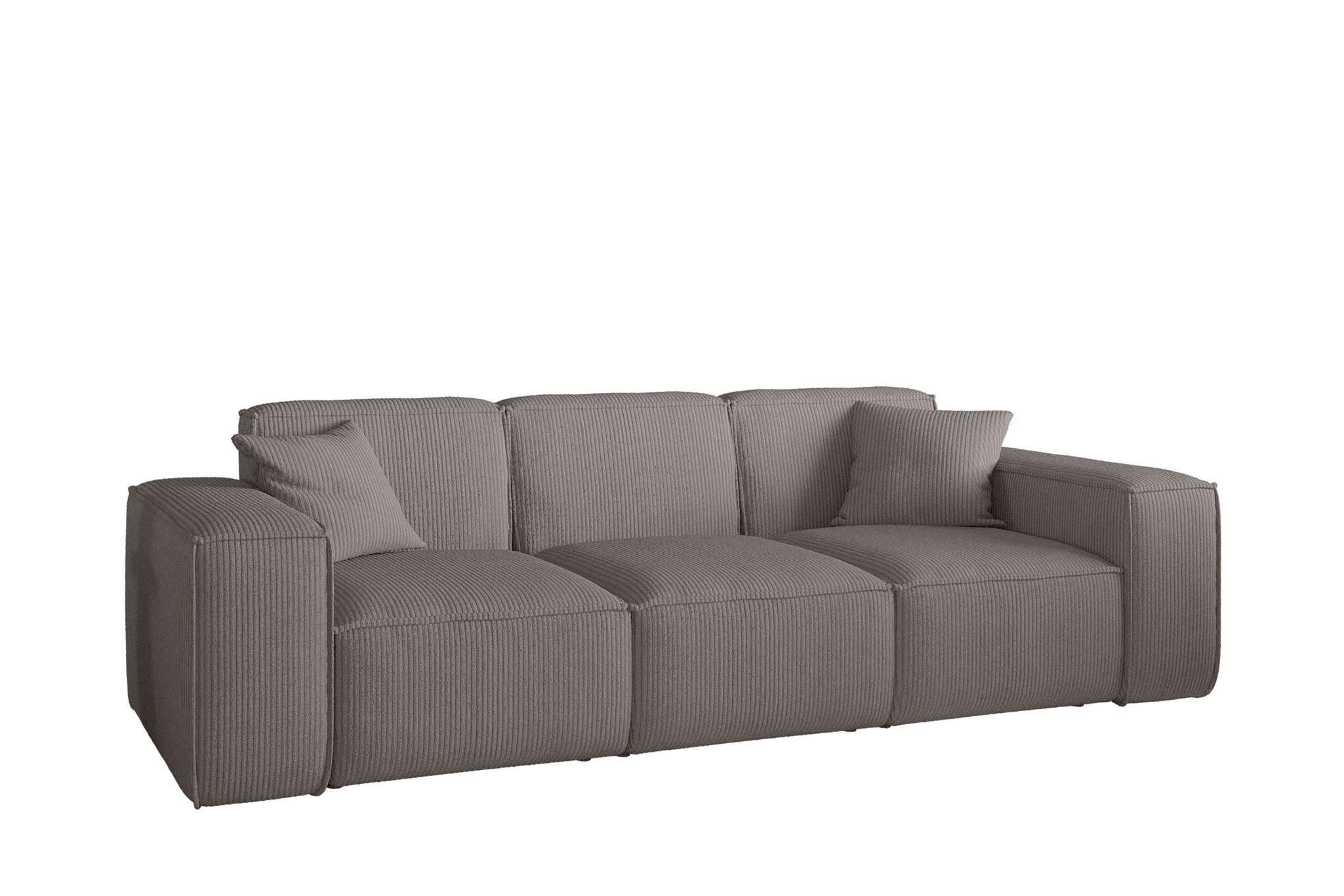 SOFA Celes Premium 3-sitzer Stoff Scala - Taupe, Holzwerkstoff/Textil (225/73/88cm) - Fun Möbel