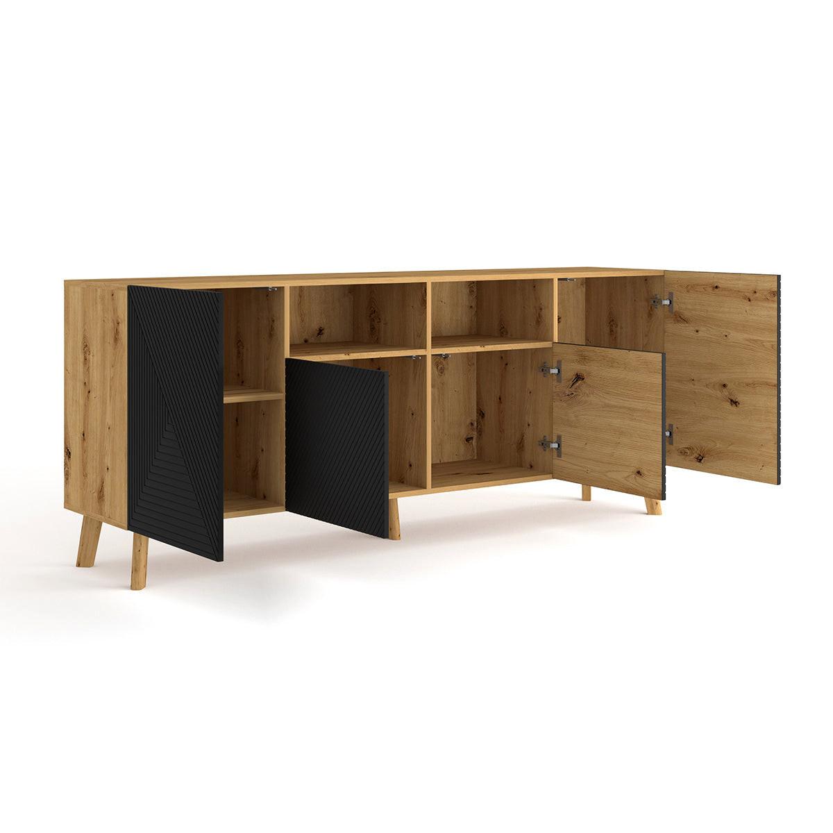 SIDEBOARD Nexa Holz und Schwarz - Schwarz, Holzwerkstoff (195/80/42cm) - Petits-meubles